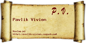 Pavlik Vivien névjegykártya